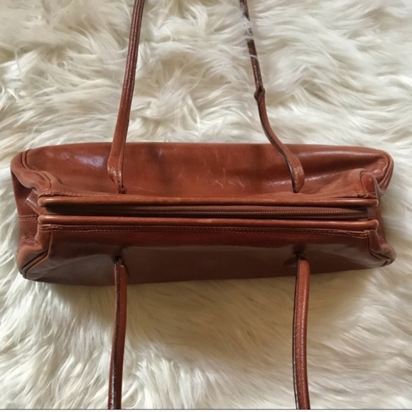 GUC Vintage Paolo Masi Leather Shoulder Baguette Cognac Handbag Purse 90s - Picture 5 of 8